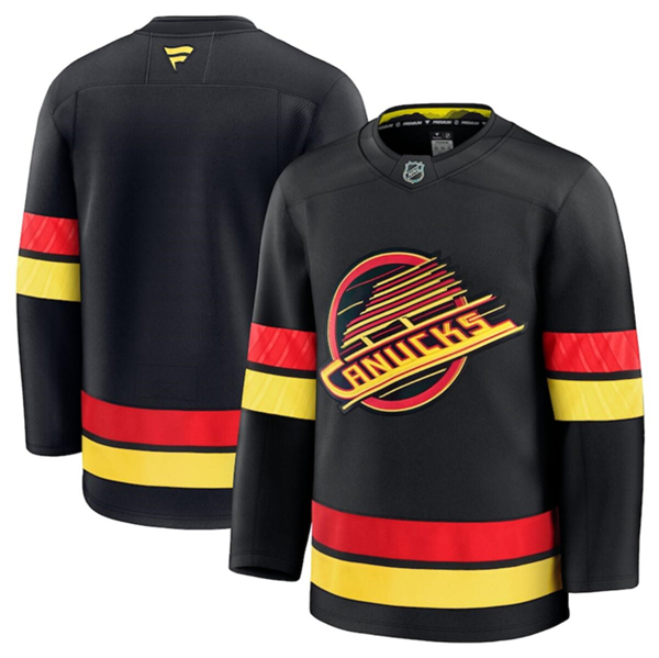 Vancouver Canucks Blank Black 2024-25 With A Patch Alternate Stitched Jersey - Zenithce