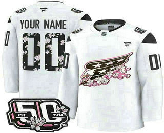Washington Capitals Customized White 50th Anniversary Authentic Jersey - Zenithce