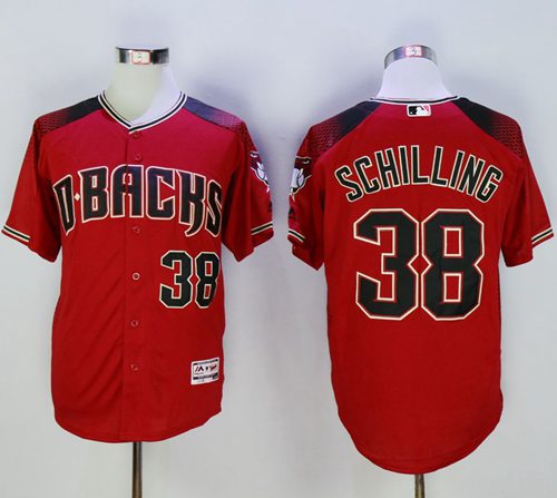 Diamondbacks #38 Curt Schilling Red Brick New Cool Base Stitched Jersey - Zenithce