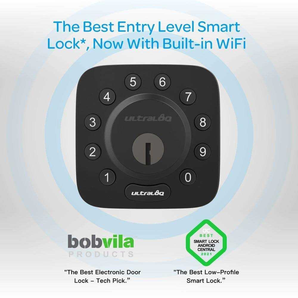 Ultraloq U-Bolt Black Wi-Fi Deadbolt Smart Lock with Passage Handle - Zenithce