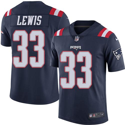Patriots #33 Dion Lewis Navy Blue Stitched Limited Rush Nike Jersey - Zenithce