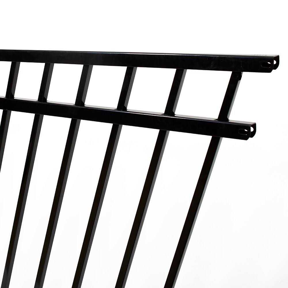 Fortress Versai H x 7.5 ft. W Gloss Black Steel Flat Top Design Fence Panel - Zenithce