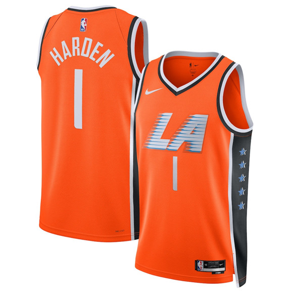 Los Angeles Clippers #1 James Harden Orange 2025-26 City Edition Swingman Stitched Jersey - Zenithce