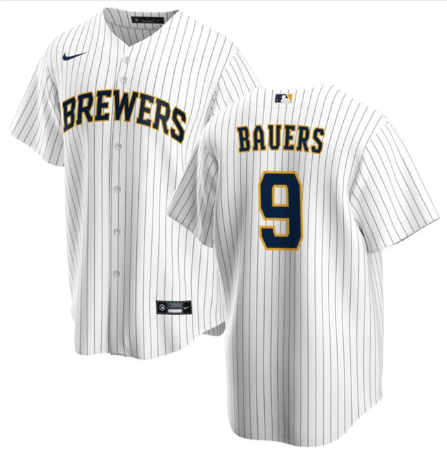 Milwaukee Brewers #9 Jake Bauers White Cool Base Stitched Jersey - Zenithce