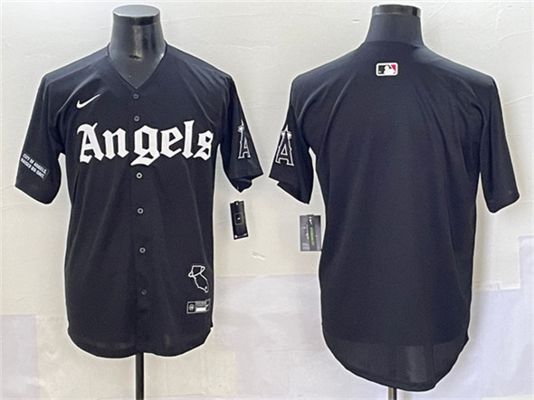 Los Angeles Angels Blank Black 'Gothic Halo Edition' Vapor Limited Stitched Jersey - Zenithce