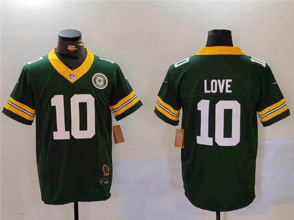 Green Bay Packers #10 Jordan Love Green 2023 F.U.S.E. With Patch Limited Stitched Jersey - Zenithce