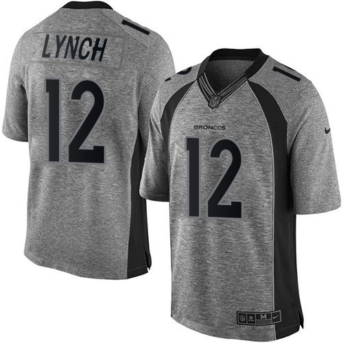 Broncos #12 Paxton Lynch Gray Stitched Limited Gridiron Gray Nike Jersey - Zenithce