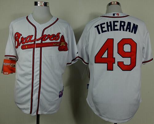 Braves #49 Julio Teheran White Cool Base Stitched Jersey - Zenithce