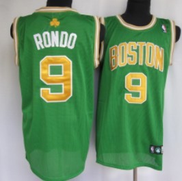 Boston Celtics #9 Rajon Rondo Green Wiht Gold Swingman Jersey - Zenithce