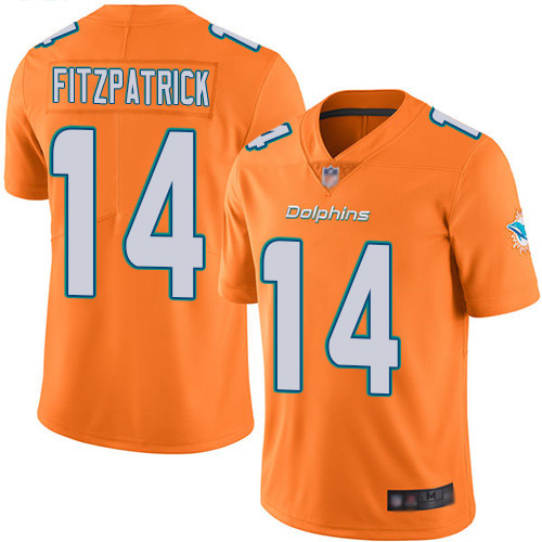 Miami Dolphins #14 Ryan Fitzpatrick Orange Vapor Untouchable Limited Stitched Jersey - Zenithce
