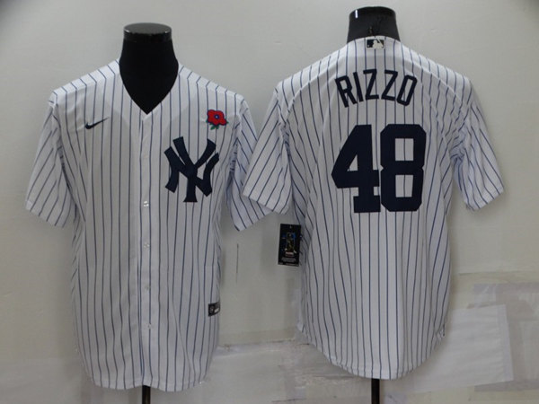 New York Yankees #48 Anthony Rizzo White Cool Base Stitched Baseball Jersey - Zenithce