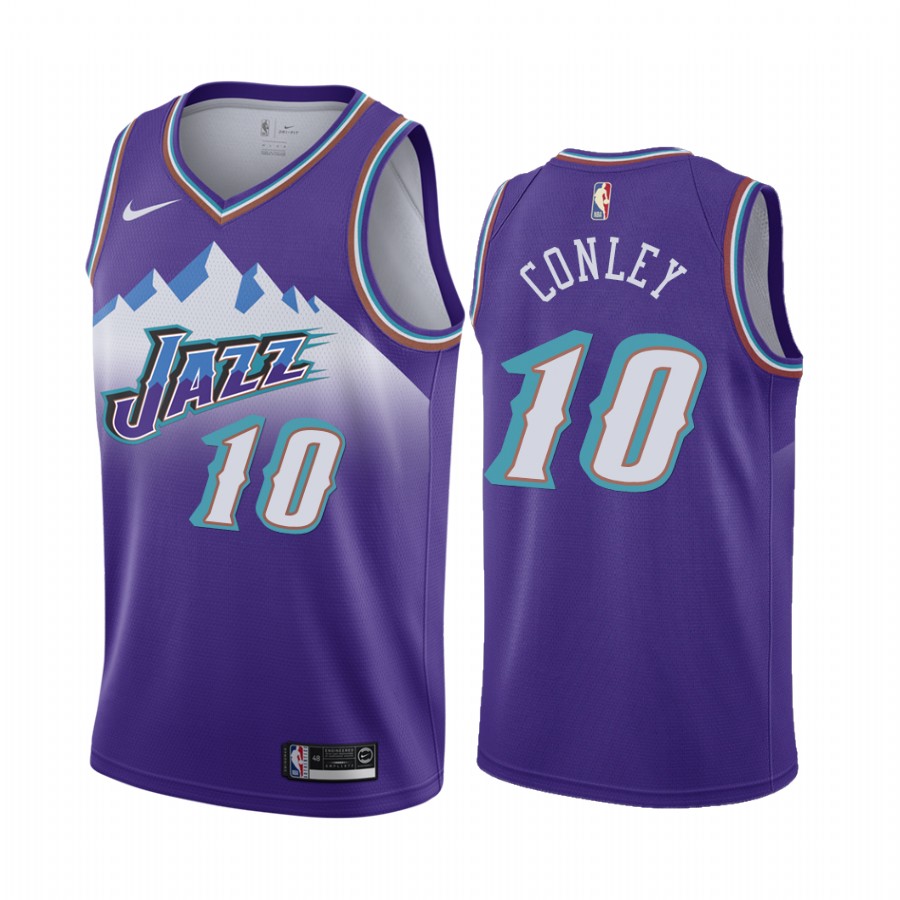 Jazz #10 Mike Conley Jr. Purple 2019-20 Hardwood Classic Edition Stitched Jersey - Zenithce