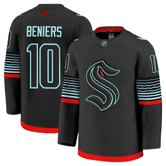 Seattle Kraken #10 Matty Beniers Black Alternate Stitched Jersey - Zenithce