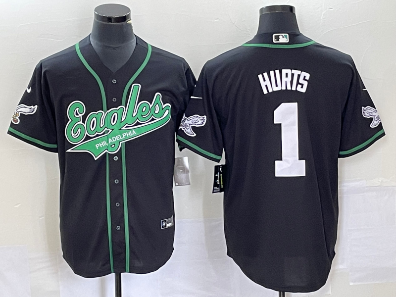 Philadelphia Eagles #1 Jalen Hurts Black Cool Base Stitched Jersey - Zenithce
