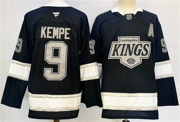 Los Angeles Kings #9 Adrian Kempe Black 2024-25 Home Stitched Jersey - Zenithce