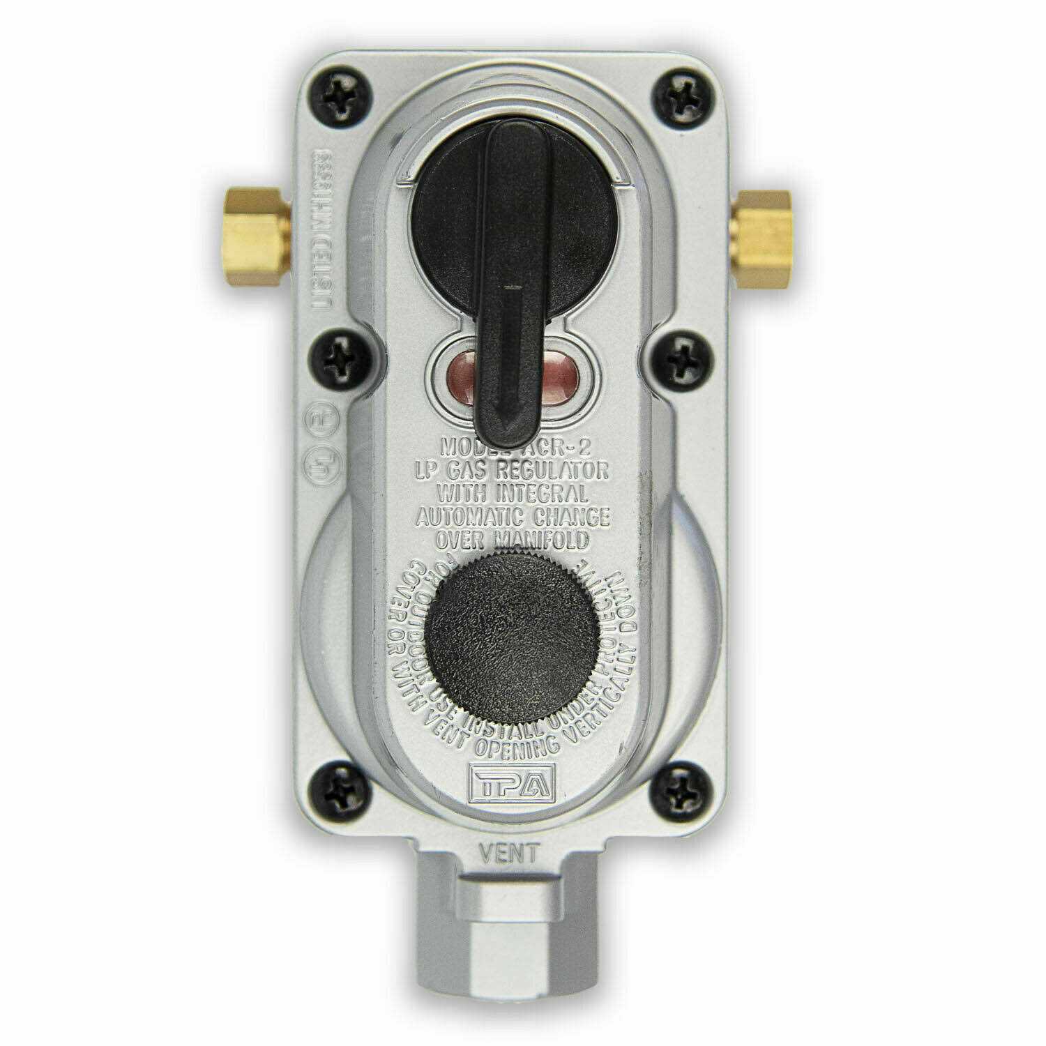 Flame King 2 Stage Propane LP Horizontal Super Compact Regulator with POL for RV - Zenithce
