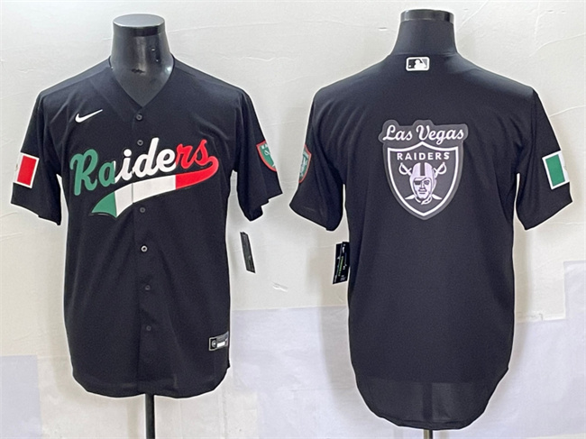 Las Vegas Raiders Team Big Logo Black Mexico Cool Base Stitched Jersey - Zenithce