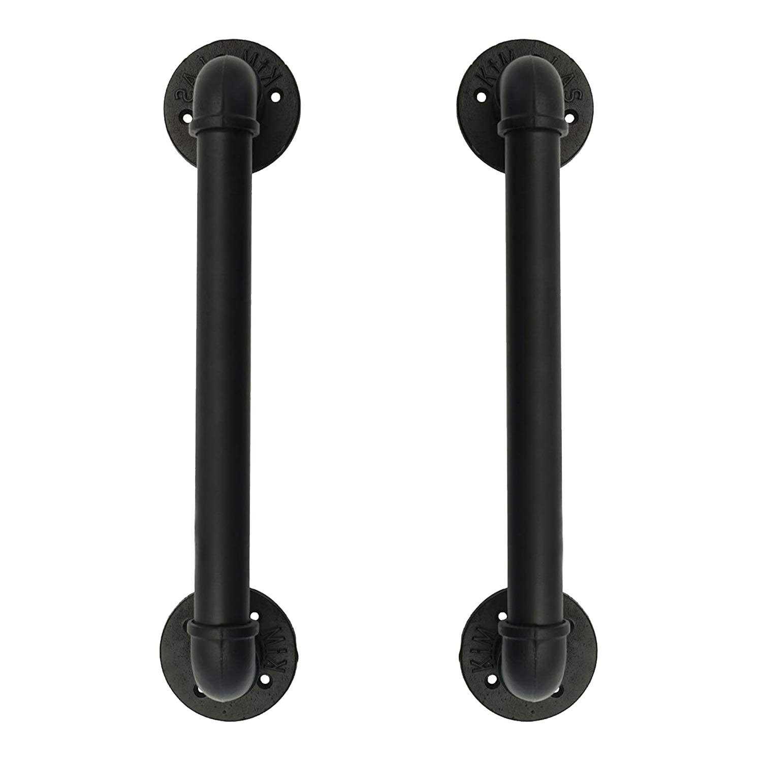 FOYO Set of 2 Industrial Pipe Door Pull Handle Grab Bar - Zenithce