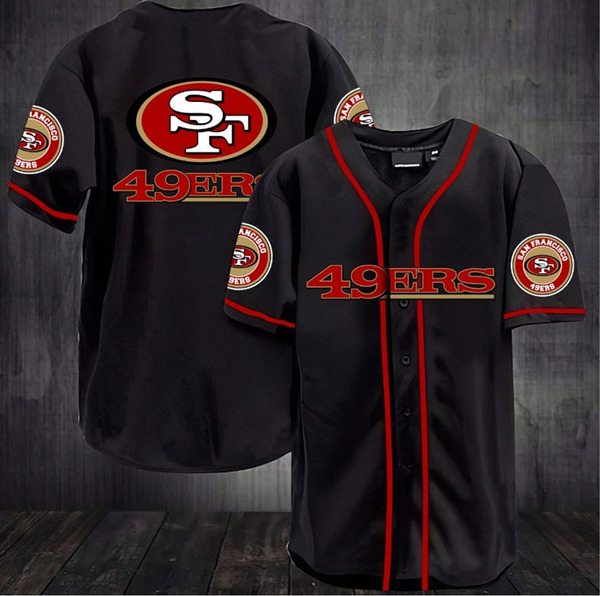 San Francisco 49ers Black Baseball Stitched Jersey Shirt - Zenithce