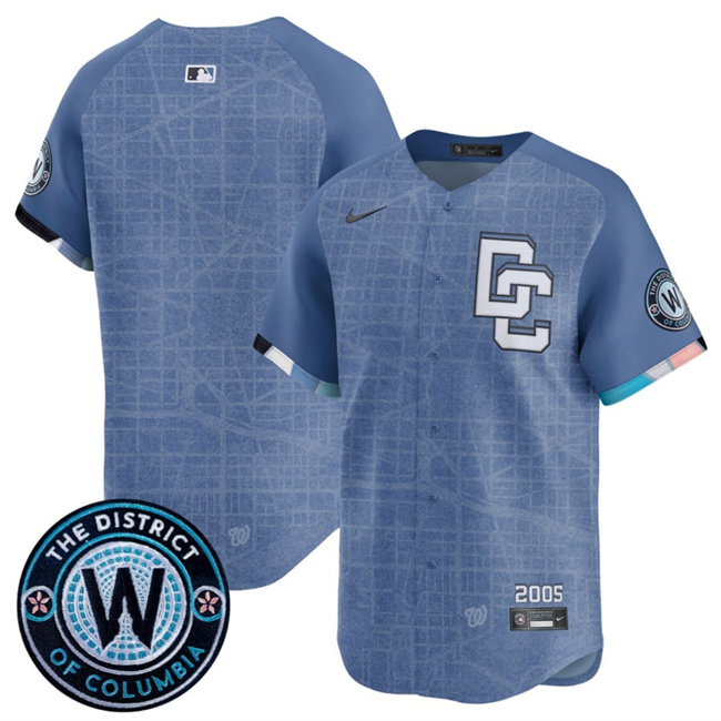 Washington Nationals Blank Blue 2025 City Connect Limited Stitched Jersey - Zenithce