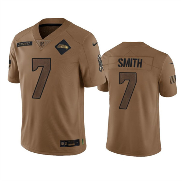 Seattle Seahawks #7 Geno Smith 2023 Brown Salute To Service Limited Stitched Jersey - Zenithce