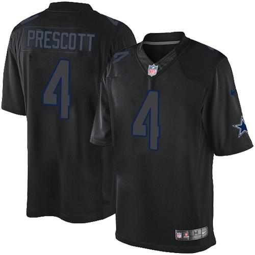 Cowboys #4 Dak Prescott Black Stitched Impact Limited Nike Jersey - Zenithce