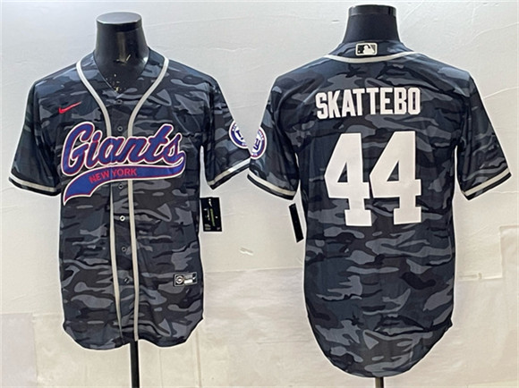 New York Giants #44 Cam Skattebo Gray Camo With Patch Cool Base Stitched Jersey - Zenithce