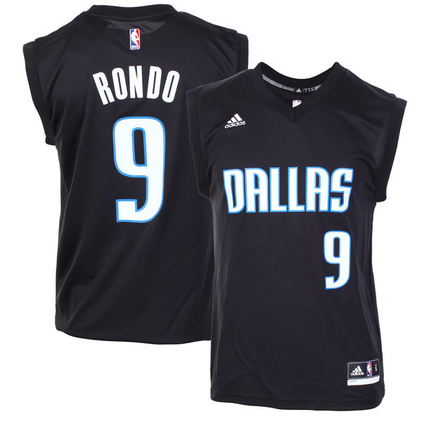Dallas Mavericks #9 Rajon Rondo Black Fashion Replica Jersey - Zenithce