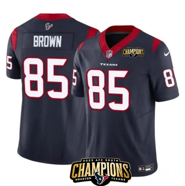 Houston Texans #85 Noah Brown Navy 2023 F.U.S.E. AFC South Champions Patch Vapor Untouchable Limited Stitched Jersey - Zenithce