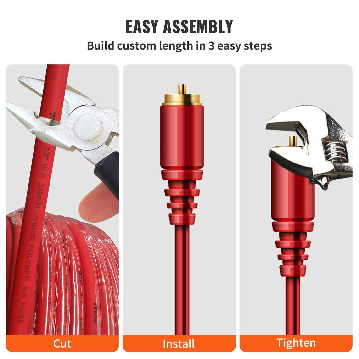 VEVOR Air Hose 1/4 inch x 250 ft Air Hose, 1/4 inch x 250 ft - Zenithce