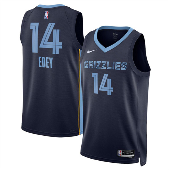 Memphis Grizzlies #14 Zach Edey Navy Icon Edition Stitched Jersey - Zenithce