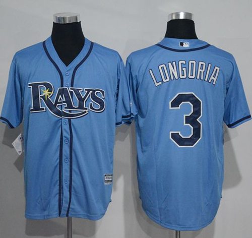 Rays #3 Evan Longoria Light Blue New Cool Base Stitched Jersey - Zenithce