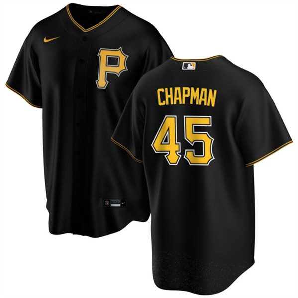 Pittsburgh Pirates #45 Aroldis Chapman Black Cool Base Stitched Jersey - Zenithce
