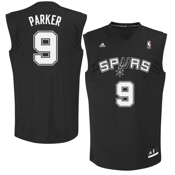 San Antonio Spurs 9 Tony Parker Black Fashion Replica Jersey - Zenithce
