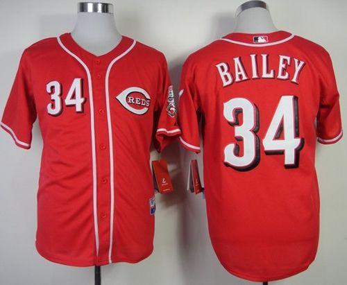 Reds #34 Homer Bailey Red Cool Base Stitched Jersey - Zenithce