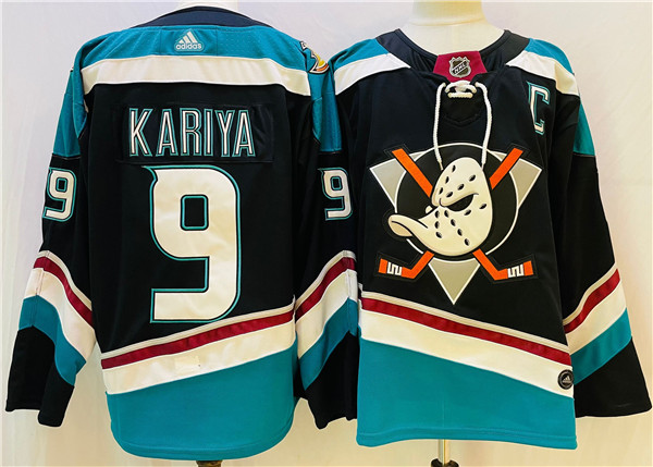 Anaheim Ducks #9 Paul KariyaBlack Teal Stitched Jersey - Zenithce