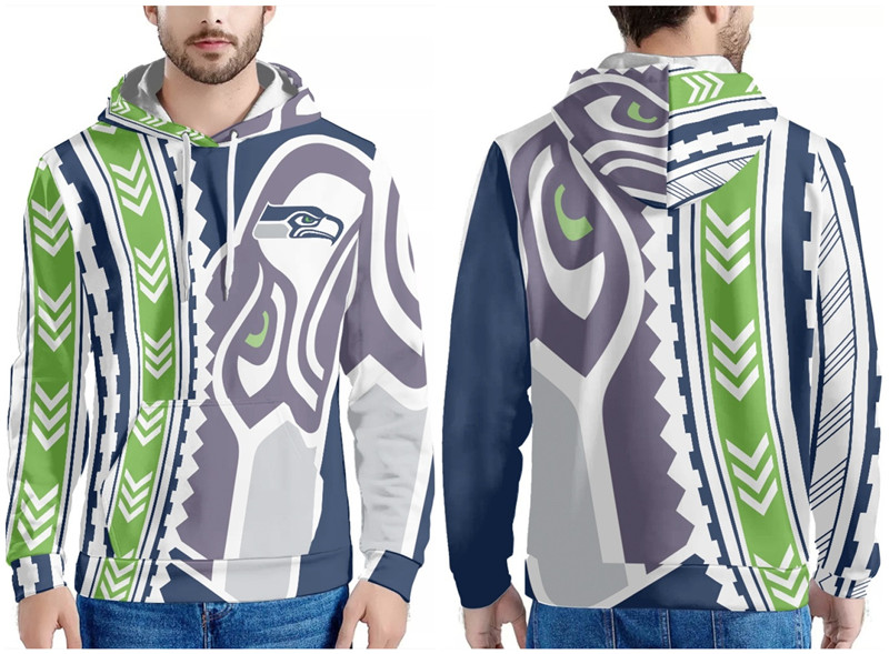 Seattle Seahawks Green Navy Pullover Hoodie - Zenithce