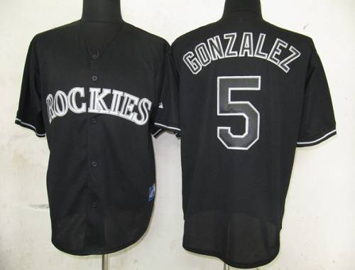 Rockies #5 Carlos Gonzalez Black Fashion Stitched Jersey - Zenithce