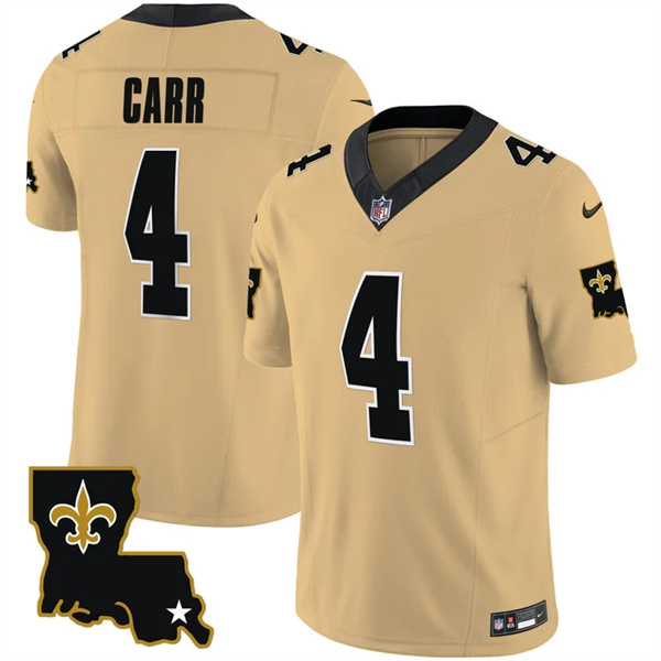 New Orleans Saints #4 Derek Carr Gold 2023 F.U.S.E. 1987 Legacy Vapor Stitched Jersey - Zenithce