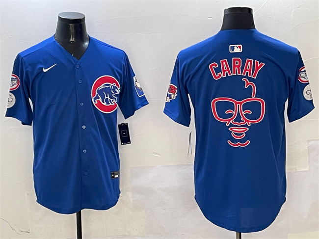 Chicago Cubs Royal Harry Caray 'Holy Cow' Patch Limited Stitched Jersey - Zenithce
