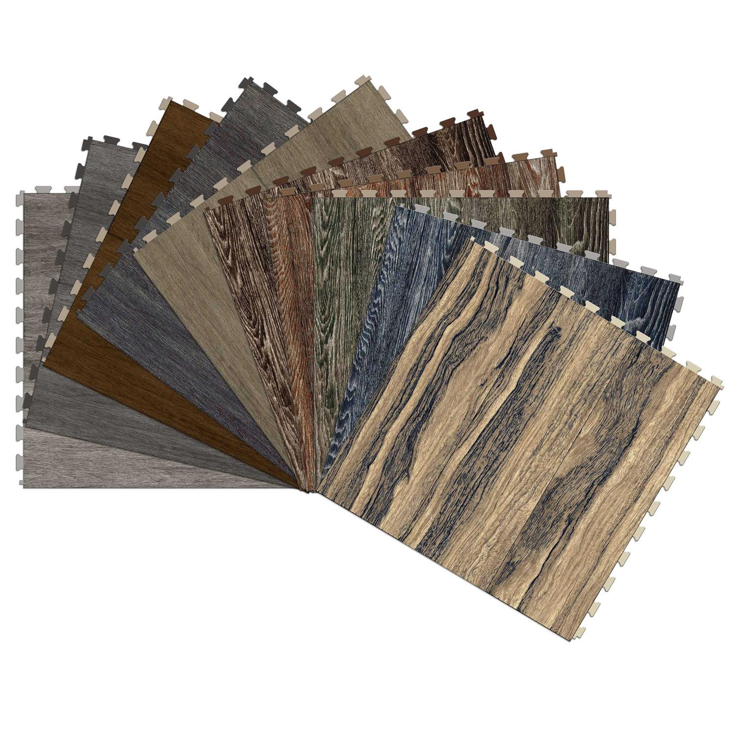 Perfection Floor Tile Satin 0.05-mil x 20-in W x 20-in L Water Resistant Interlocking Luxury Vinyl Tile Flooring - Zenithce