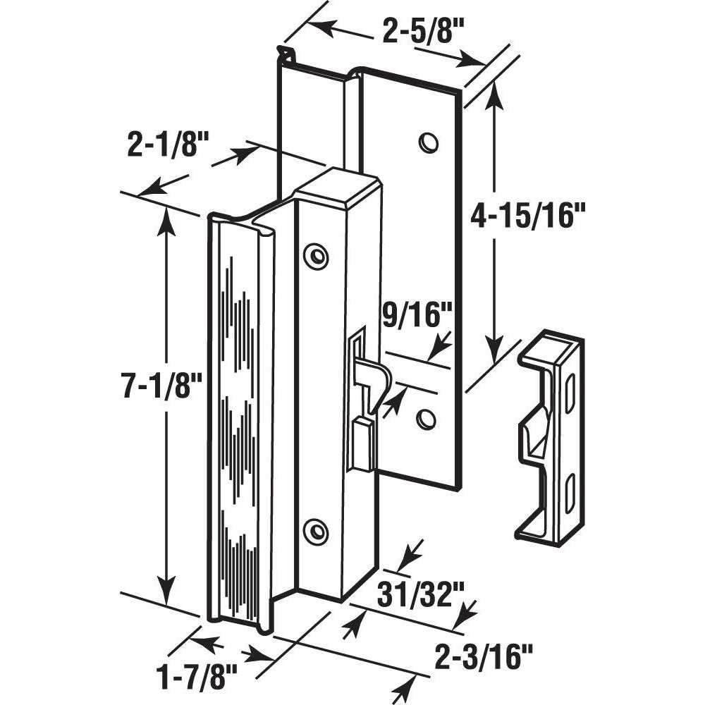 Prime-Line Sliding Door Flush Handle MP1043 - Zenithce