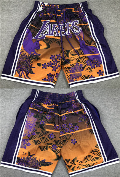 Los Angeles Lakers Purple Yellow Shorts - Zenithce