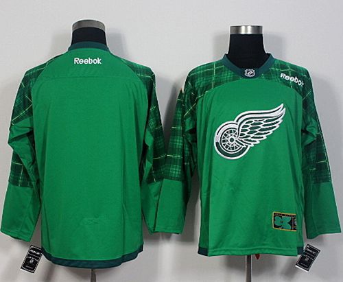 Red Wings Blank Green St. Patrick's Day New Stitched Jersey - Zenithce