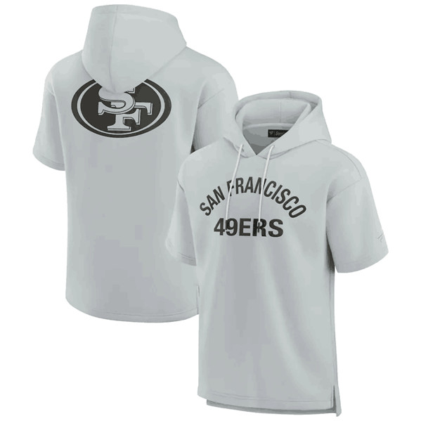 San Francisco 49ers Gray Super Soft Fleece Short Sleeve Hoodie - Zenithce