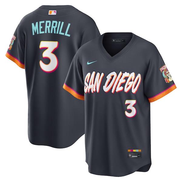 San Diego Padres #3 Jackson Merrill Obsidian 2026 City Connect Stadium Limited Stitched Jersey - Zenithce