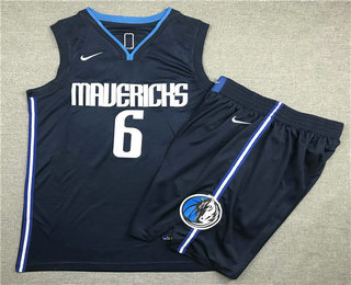 Dallas Mavericks #6 Kristaps Porzingis NEW Navy Blue 2020 Swingman Stitched Jersey With Shorts - Zenithce