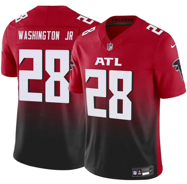 Atlanta Falcons #28 Carlos Washington Jr Red Black 2024 F.U.S.E Vapor Untouchable Limited Stitched Jersey - Zenithce