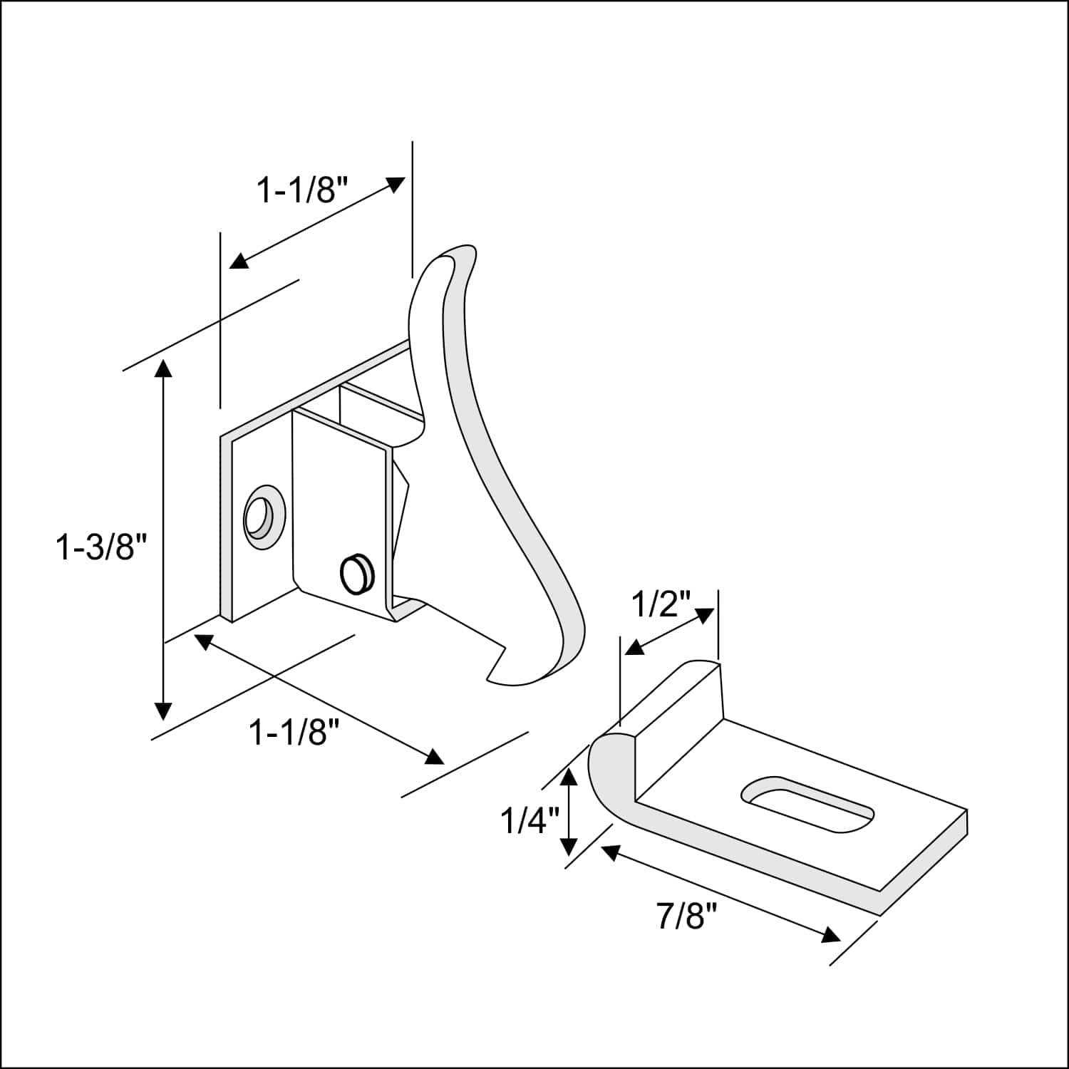 Rok Hardware Extra Heavy Duty Elbow Latch Cabinet Door/Window Catch - Zenithce