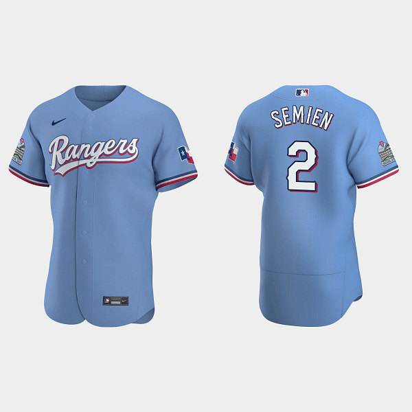 Texas Rangers #2 Marcus Semien Light Blue Flex Base Stitched Jersey - Zenithce